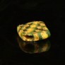 Ancient mosaic glass bead with checkerboard yellow and green pattern 388MSc